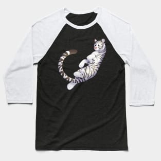 Cozy Bengal Tiger (White) Baseball T-Shirt